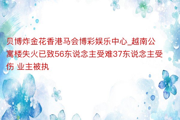 贝博炸金花香港马会博彩娱乐中心_越南公寓楼失火已致56东说念主受难37东说念主受伤 业主被执